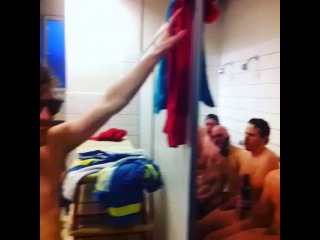 athletes sing in the shower